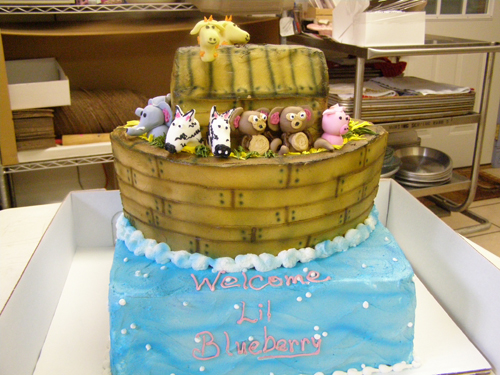 Noah's Ark novelty cake with handcrafted fondant animals